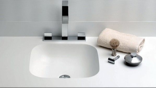 Dupont Corian Acrylic Solid Surface Moulded Undermount Over Under Mount Inset Basin Vanity Sink Wash Square Squared